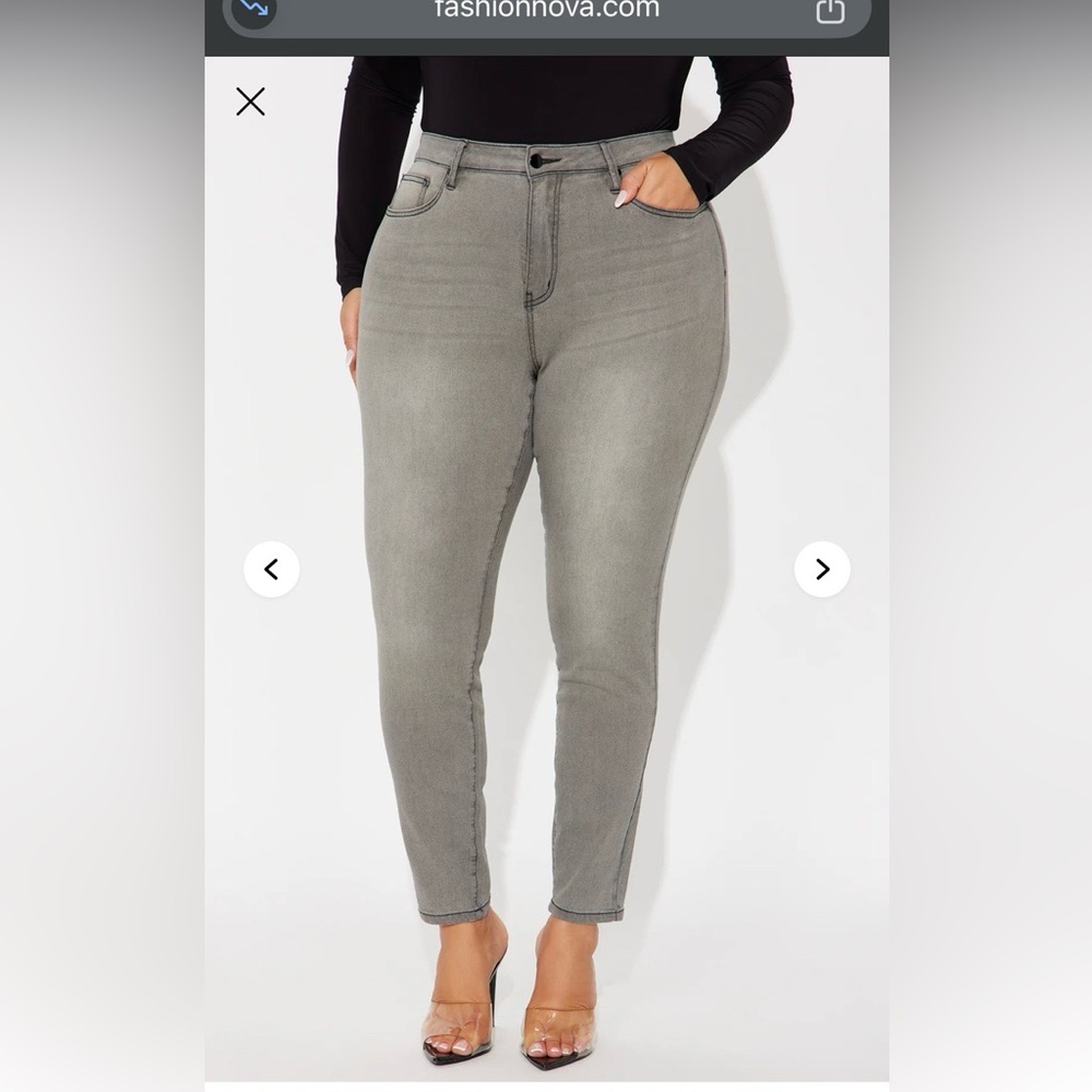 Fashion Nova Grey Skinny Jeans